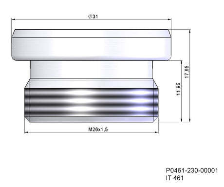 P0461-230-00001 - Parte isolante ugello IT 461. Adatto per l'uso con saldatrici laser Precitec®