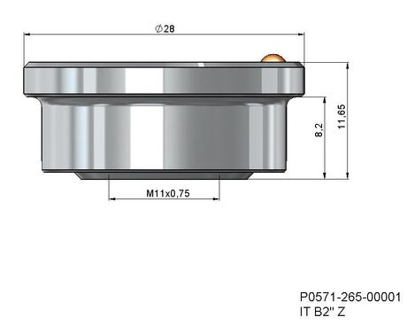 P0571-265-00001 - Parte isolante ugello IT B2" Z. Adatto per l'uso con saldatrici laser Precitec(R)