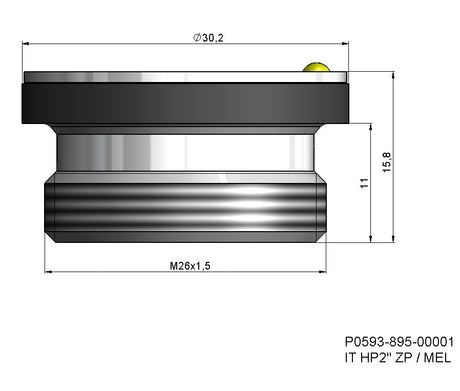 P0593-895-00001 - Isolamento ugello parte IT HP2"ZP /ME. Adatto per l'uso con saldatrici laser Precitec(R)